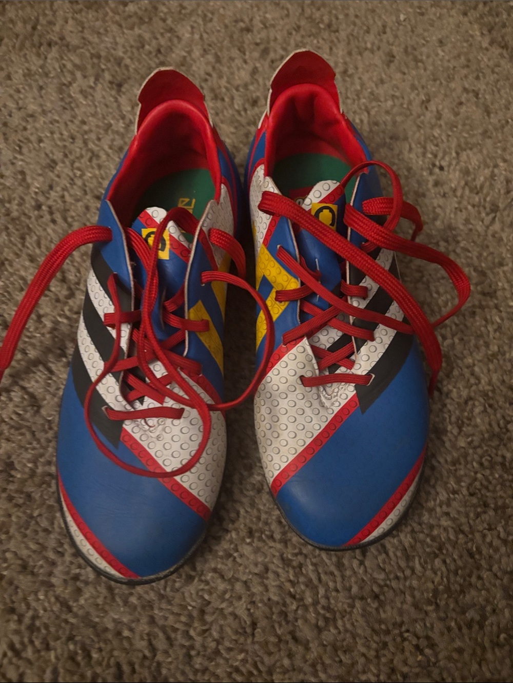 adidas Kids Red, Blue & Yellow Soccer Sneakers